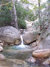 Waterfall off Rattlesnake Canyon trail in Santa Barbara